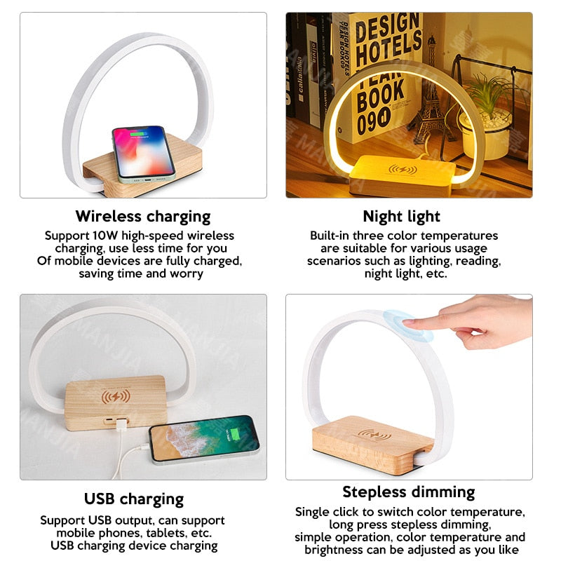 Bedside Lamp Wireless Charger