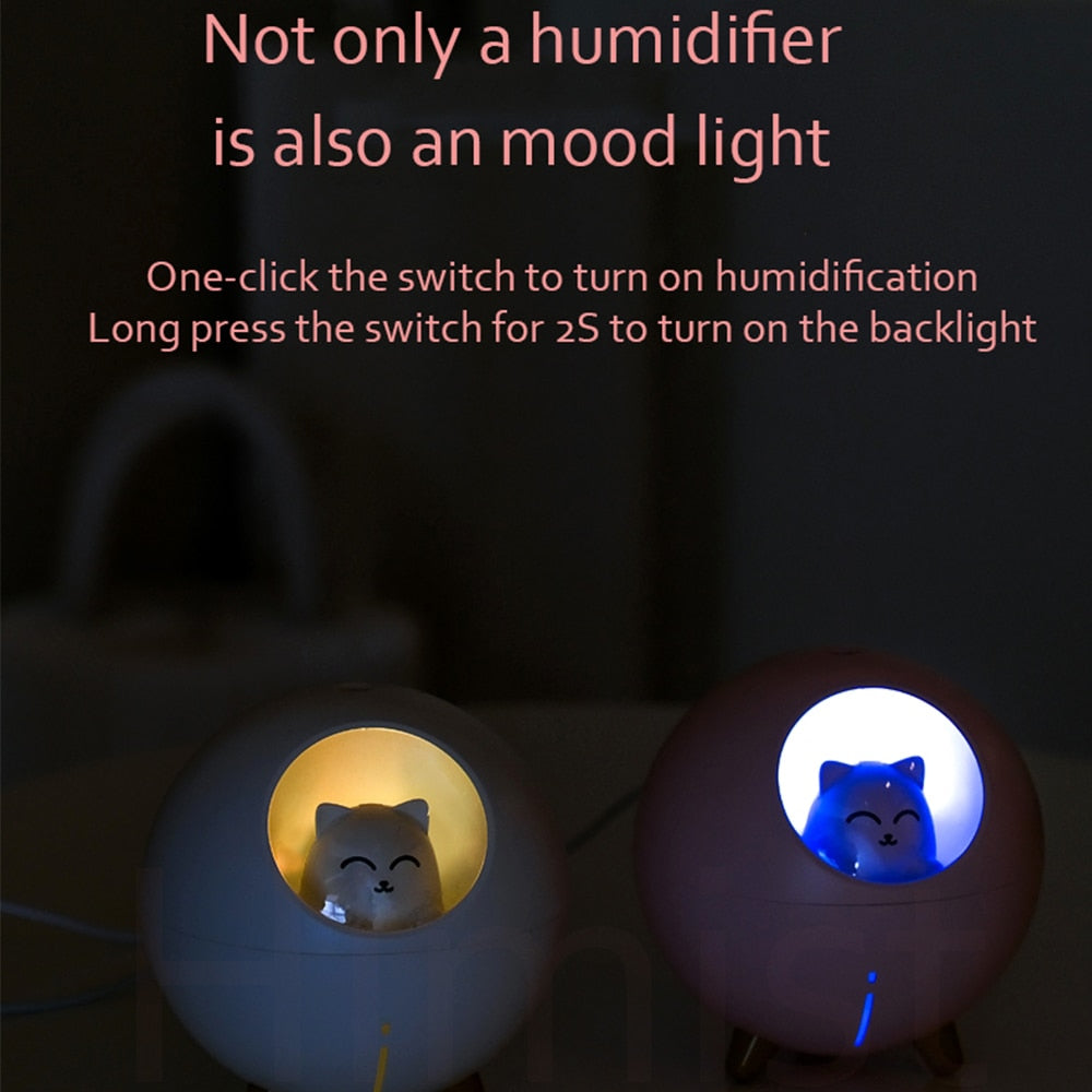 Cute Planet Cat USB Aroma Diffuser with colour LED Light