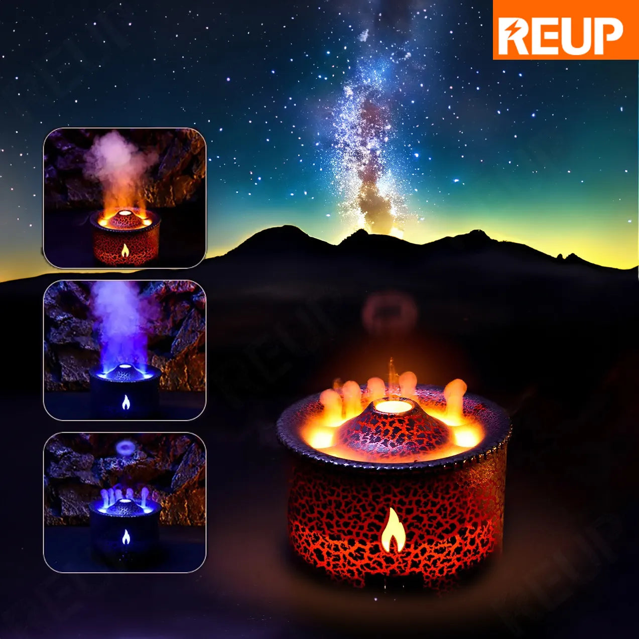 Volcano Flame Humidifier Aroma Diffuser Lamp