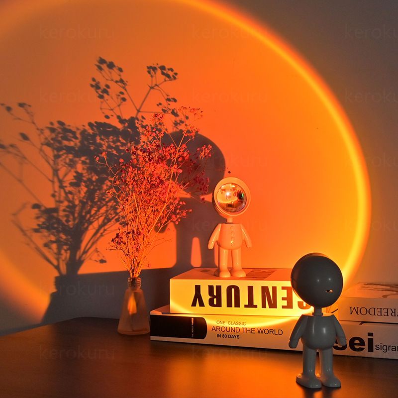 Astronaut Sunset Projector with 360° Rotation Rainbow